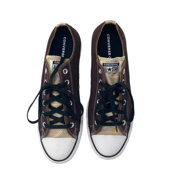 Converse Chuck Lift Men Platform Low Shoes Skate Canvas Brown Custom 171210C-WB - Picture 6 of 11